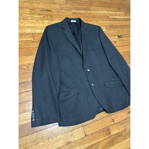 JF J. Ferrar Men's Blazer Jacket Size 42R Gray Check Wool Slim Fit Sport Coat - Picture 3 of 6